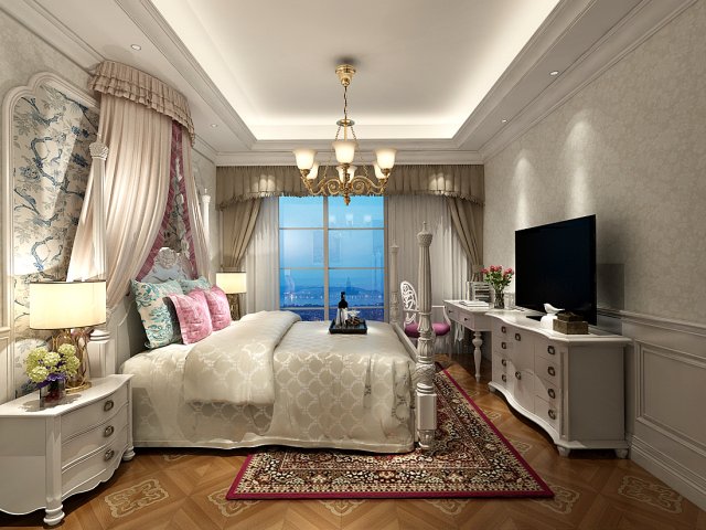 Stylish master bedroom design 56 3D Model