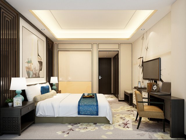 Bedroom hotel suites designed a complete 131 3D Model