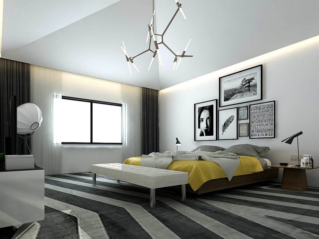 Stylish master bedroom design 08 3D Model