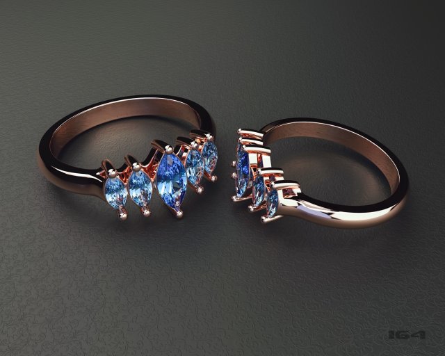 Ring with marquis 3D Model