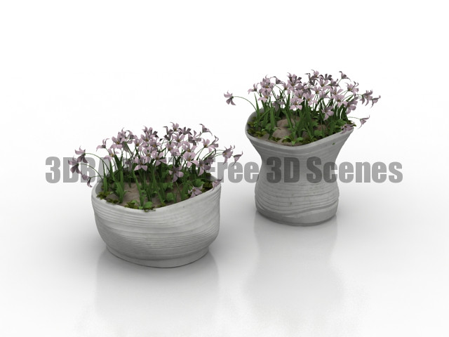 Flowers vase decor 3D Collection