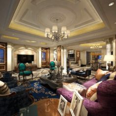 European-style living room design 67 3D Model