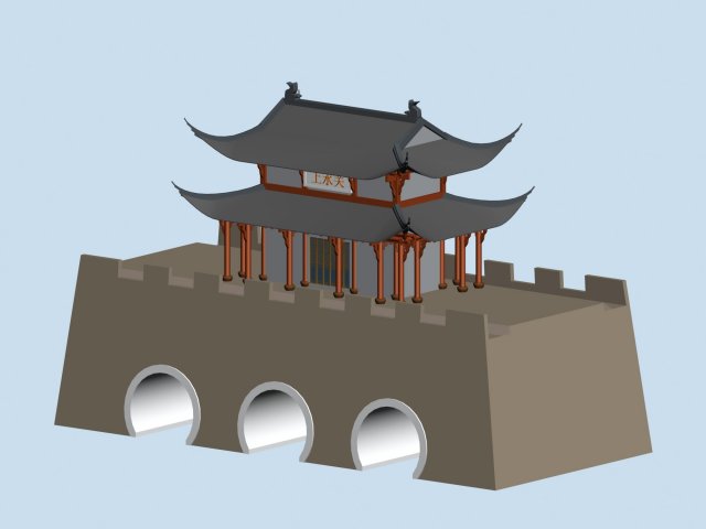 City chinese ancient luxury palace building – 38 3D Model