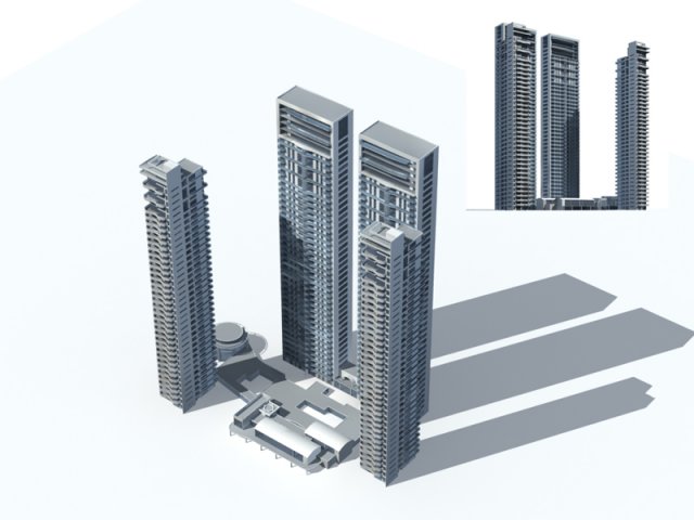 City office building construction avant-garde design hotel – 278 3D Model