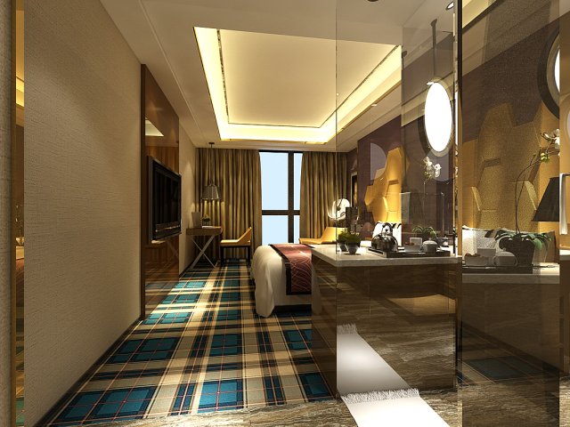 Bedroom hotel suites designed a complete 71 3D Model