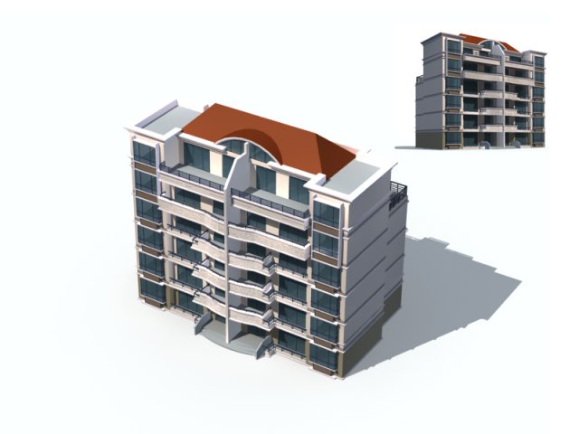 City Residential Garden villa office building design – 615 3D Model