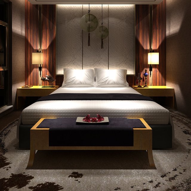 Bedroom hotel suites designed a complete 173 3D Model