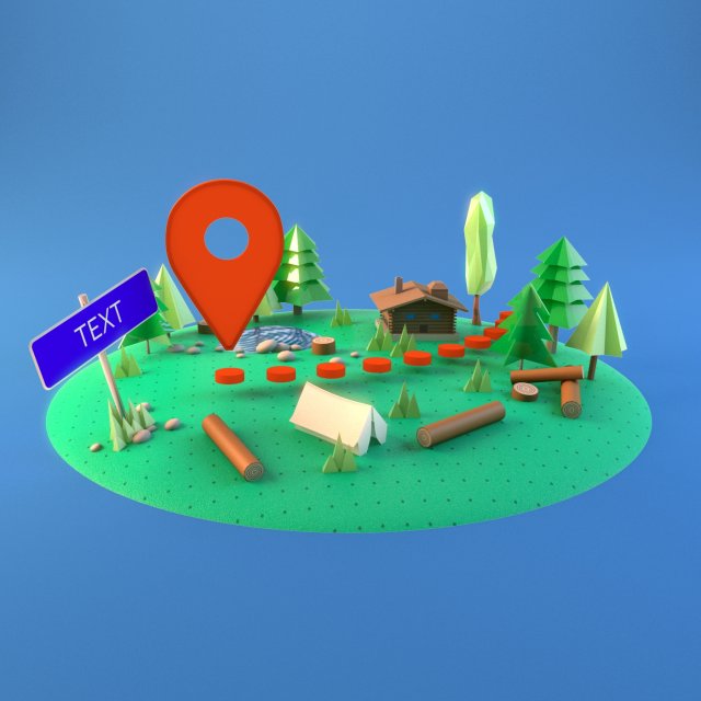 Cartoon woodland kit 3D Model