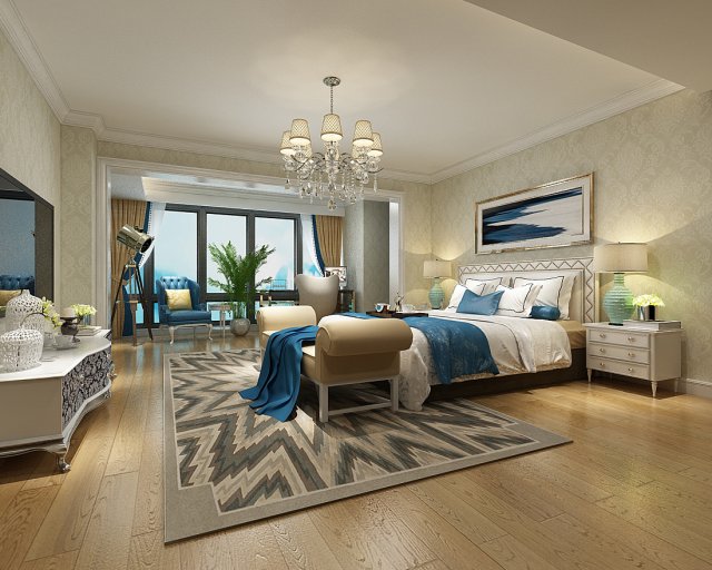 Bedroom hotel suites designed a complete 118 3D Model