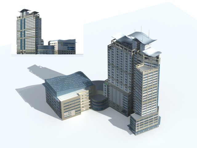 City office building construction avant-garde design hotel – 263 3D Model