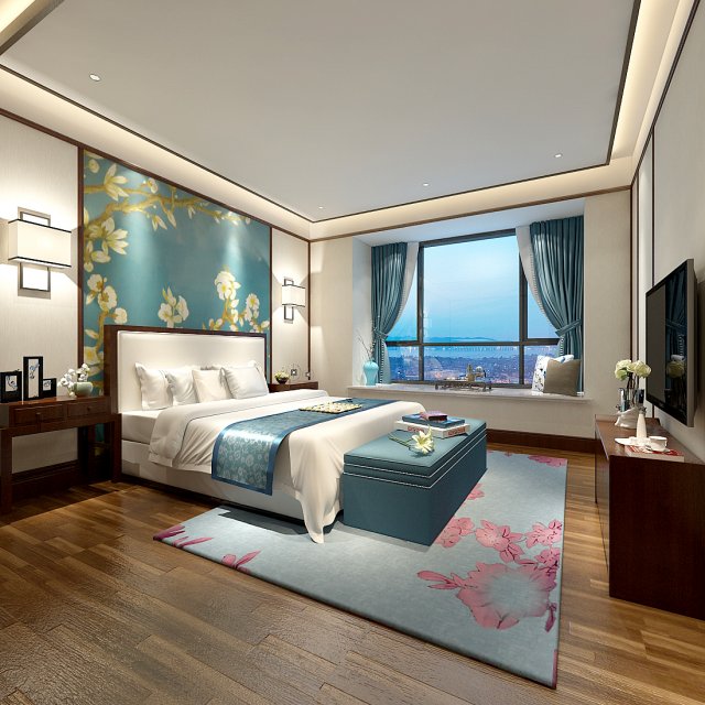 Stylish master bedroom design 72 3D Model