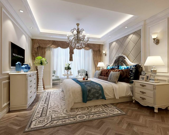Stylish bedroom complete 39 3D Model
