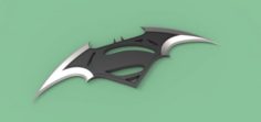 Batarang and Logo Batman vs Superman 3D Model