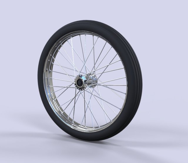 Front wire wheel from dragster 3D Model