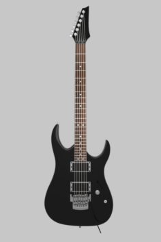 Black Electric Guitar 3D Model