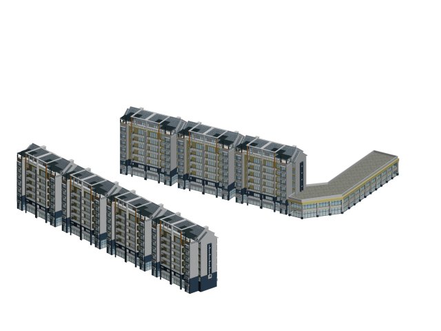 City Residential Garden villa office building design – 154 3D Model