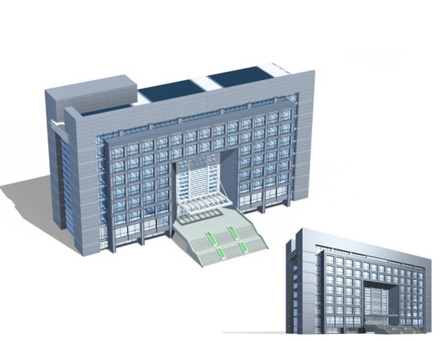 City office building construction avant-garde design hotel – 06 3D Model