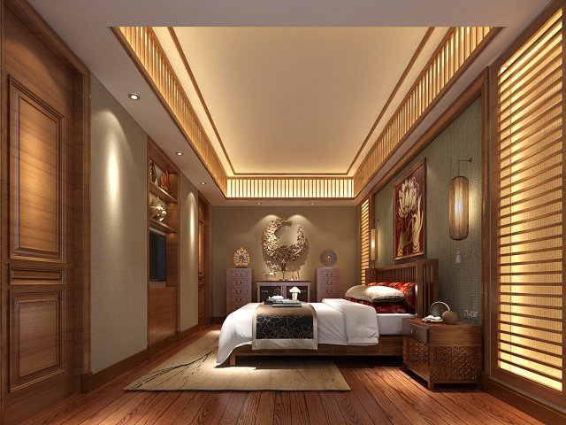 Bedroom hotel suites designed a complete 01 3D Model