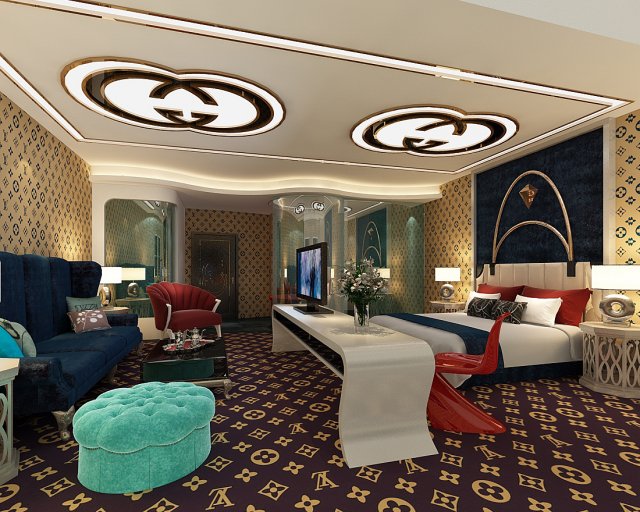 Bedroom hotel suites designed a complete 65 3D Model