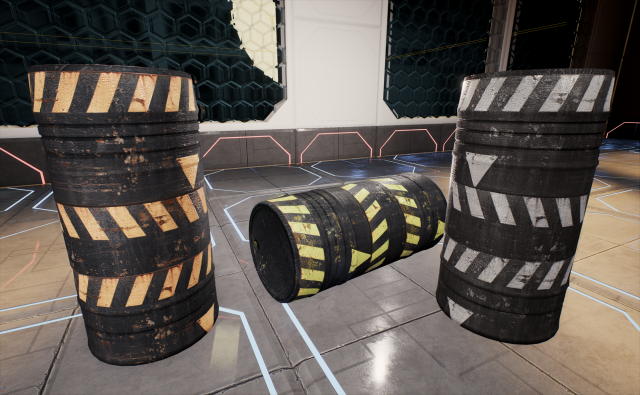 Professional game-ready barrels Low-poly and High-poly UV relaxed 3D Model