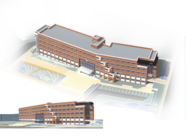 City office building construction avant-garde design hotel – 100 3D Model