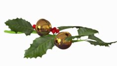 Christmas jingle bell branch 3D Model