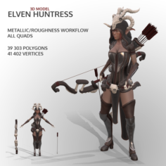 Elven Huntress 3D Model