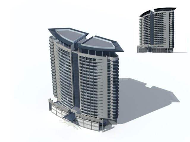 City office building construction avant-garde design hotel – 274 3D Model