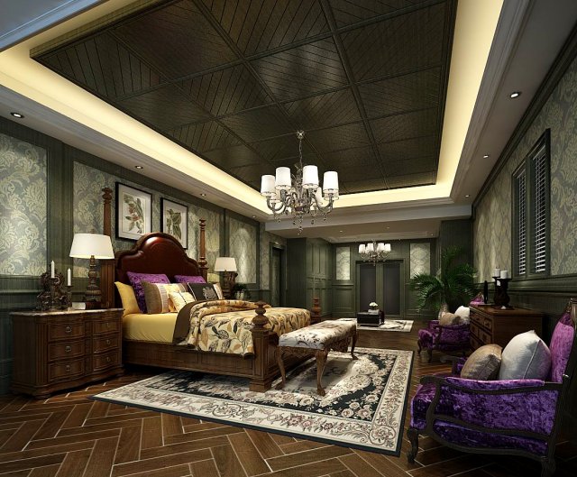 Deluxe master bedroom design 156 3D Model
