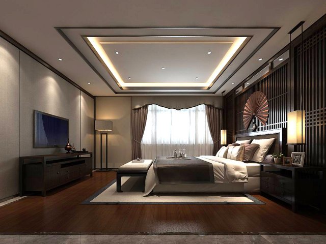 Stylish bedroom complete 74 3D Model