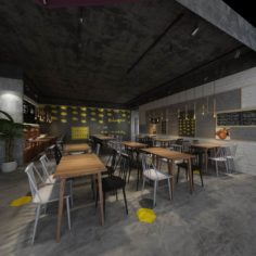 Restaurant teahouse cafe drinks clubhouse 128 3D Model