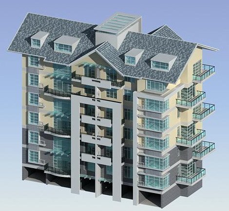 City Residential Garden villa office building design – 402 3D Model