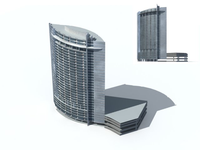 City office building construction avant-garde design hotel – 296 3D Model