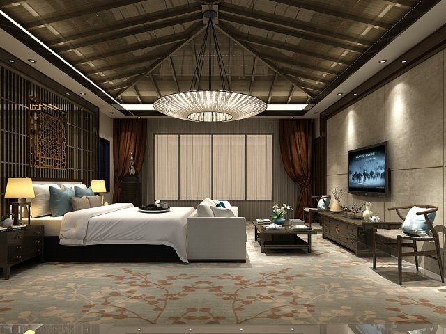 Deluxe master bedroom design 113 3D Model