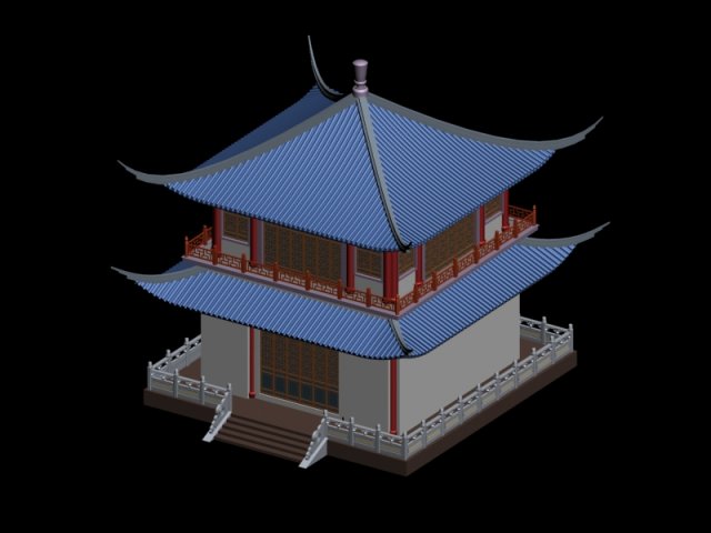 City chinese ancient luxury palace building – 102 3D Model