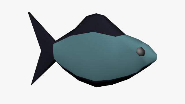 Cartoon Lowpoly Fish 3D Model