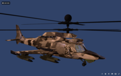 Fantasy Military Helicopter KA-777 VRVGs – Mosquito – Texas for 3D games 3D Model