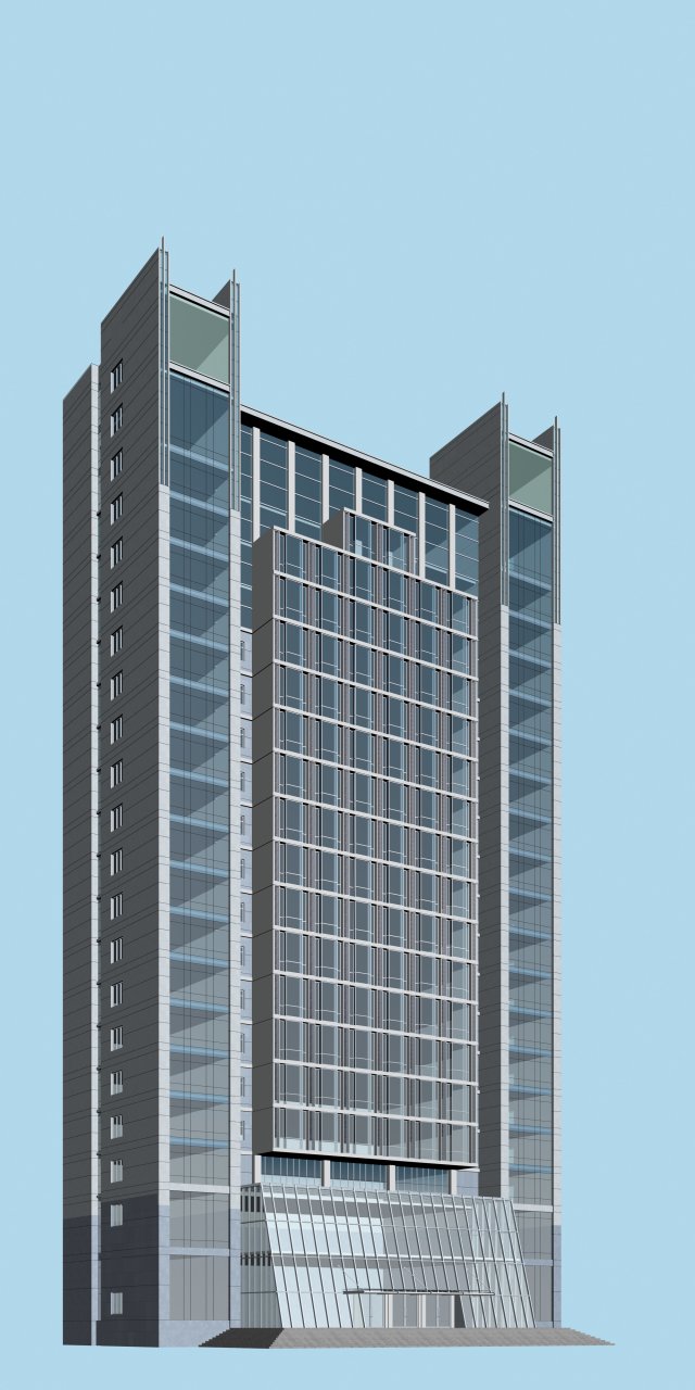 City office building construction avant-garde design hotel – 462 3D Model