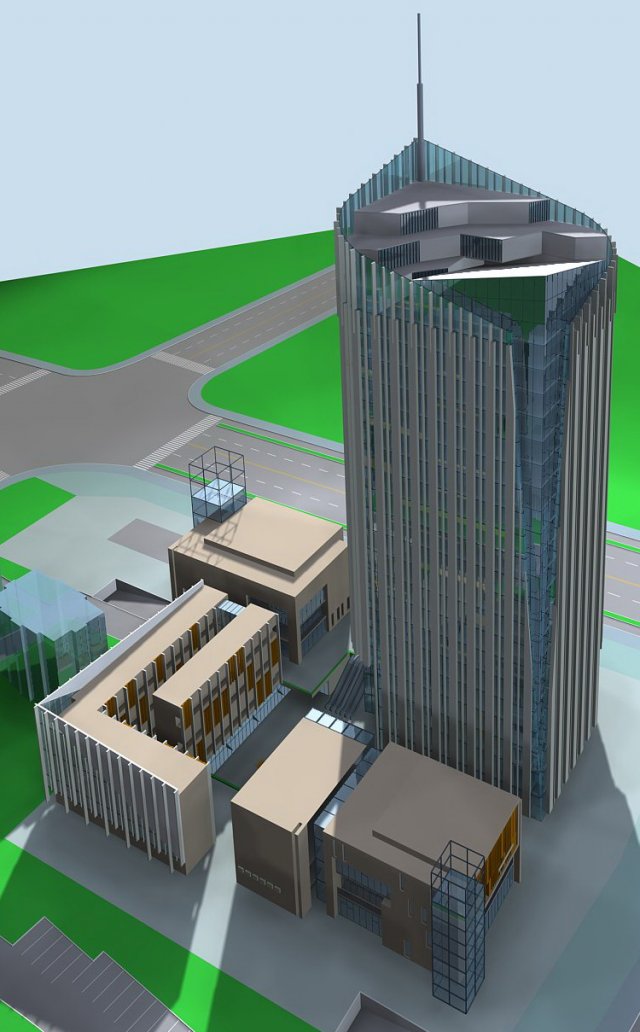 City office building construction avant-garde design hotel – 543 3D Model