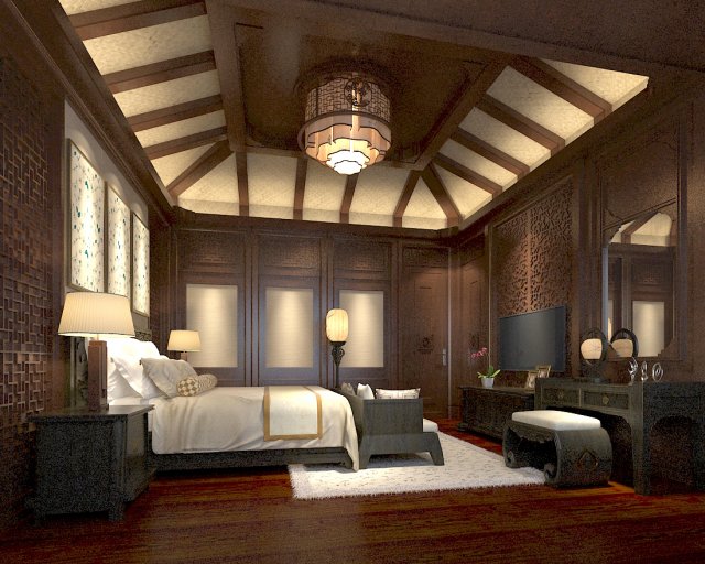 Bedroom hotel suites designed a complete 36 3D Model