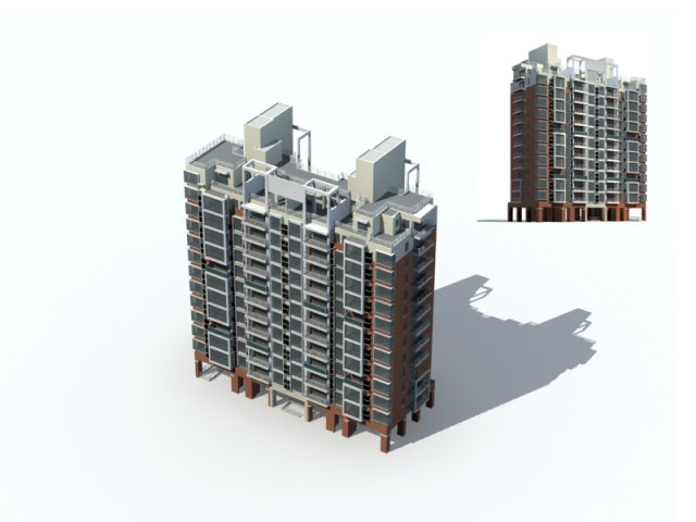City Residential Garden villa office building design – 575 3D Model