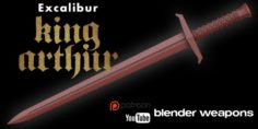 Excalibur from king arthur legend of the sword 3D Model