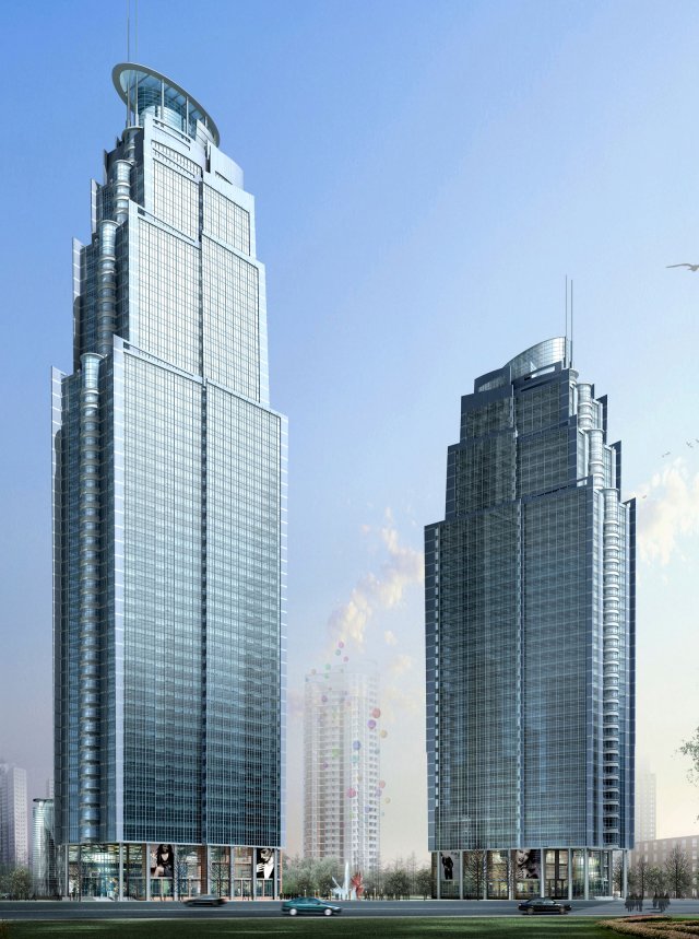 City office building construction avant-garde design hotel – 403 3D Model