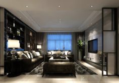 Stylish avant-garde living room design 22 3D Model