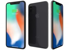 Apple iPhone X Space Gray 3D Model