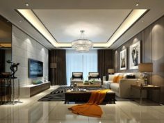 Stylish avant-garde living room design 19 3D Model