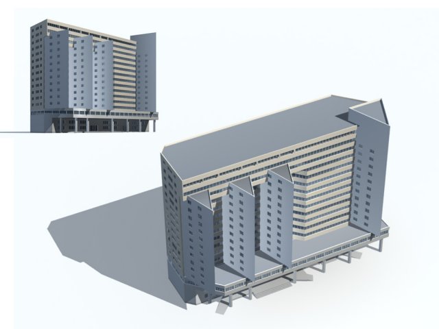 City office building construction avant-garde design hotel – 111 3D Model