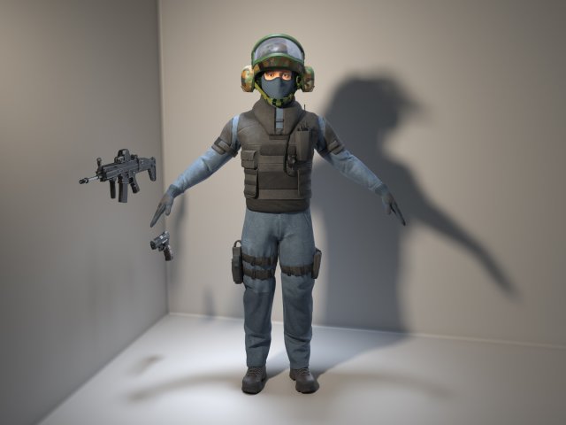 Soldier-Policeman 3D Model