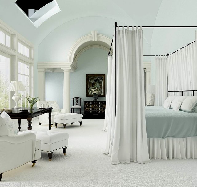 Stylish bedroom complete 55 3D Model