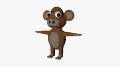 Funny Cartoon Monkey 3D Model